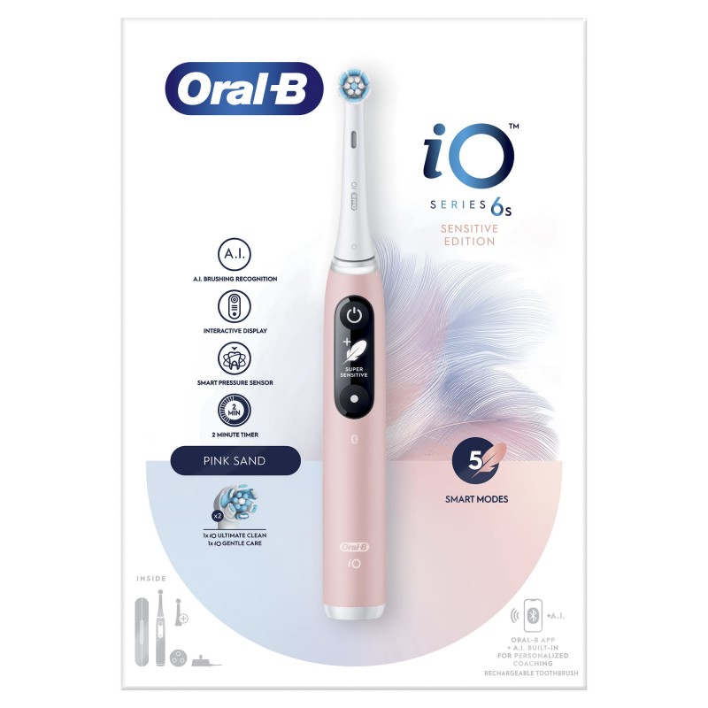 Oral-B iO 6S Erwachsener Vibrierende Zahnbürste Pink, Weiß