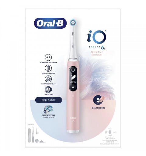 Oral-B iO 6S Erwachsener Vibrierende Zahnbürste Pink, Weiß