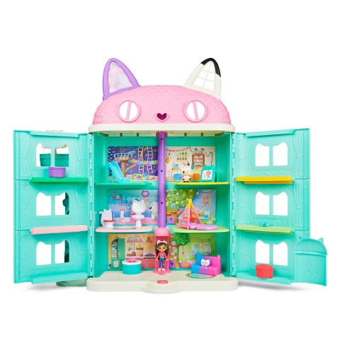 Gabby's Dollhouse Casa de muñecas Purrfect Dollhouse con 2 figuras de juguete, 8 muebles, 3 accesorios, 2 cajas sorpresa y