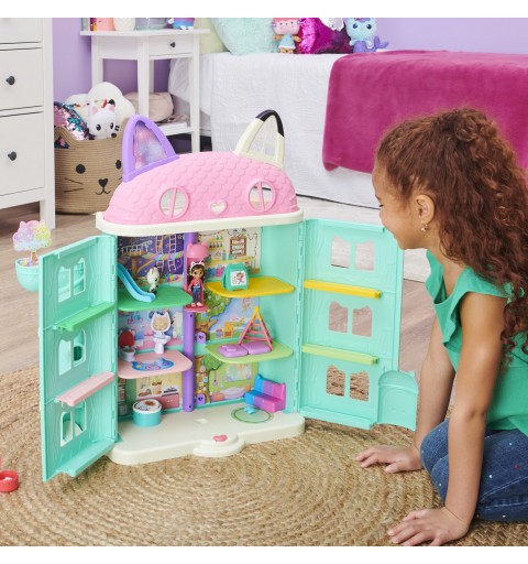 Gabby's Dollhouse Purrfect Dollhouse with 2 Toy Figures, 8 Furniture Pieces, 3 Accessories, 2 Deliveries and Sounds, Kids Toys