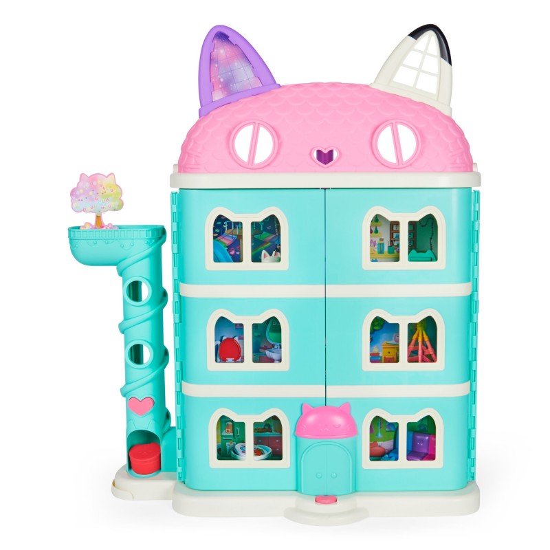 Gabby's Dollhouse Purrfect Dollhouse with 2 Toy Figures, 8 Furniture Pieces, 3 Accessories, 2 Deliveries and Sounds, Kids Toys