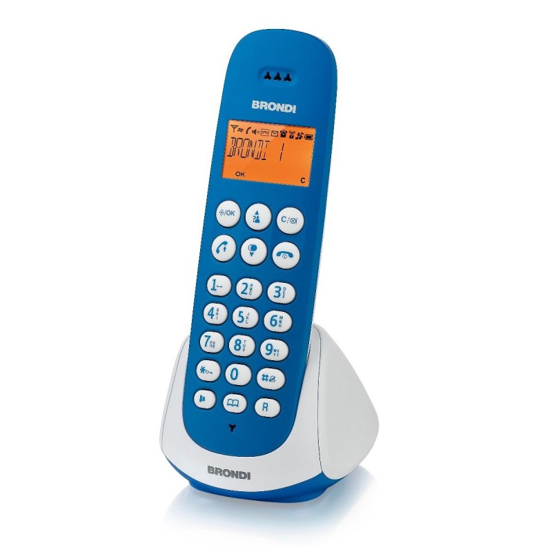 Brondi Adara Teléfono DECT Identificador de llamadas Azul, Blanco