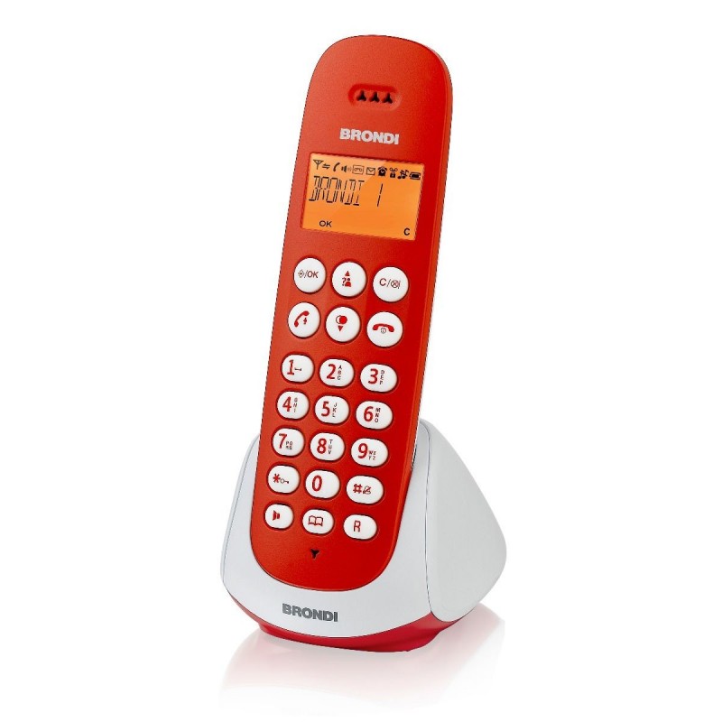 Brondi Adara Téléphone DECT Identification de l'appelant Rouge, Blanc