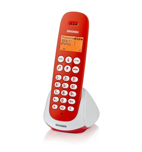 Brondi Adara Téléphone DECT Identification de l'appelant Rouge, Blanc