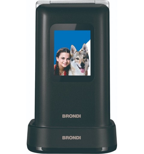 Brondi Amico Prezioso 4,5 cm (1.77") Noir, Métallique Téléphone numérique