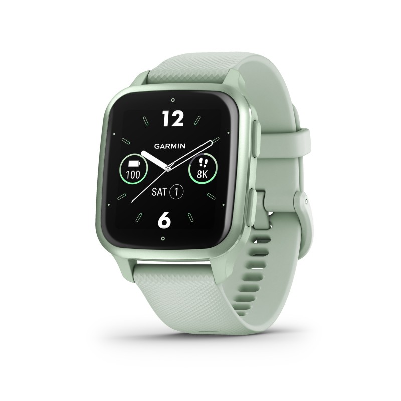 Garmin Venu Sq 2 3,56 cm (1.4") AMOLED Metálico, Color menta GPS (satélite)