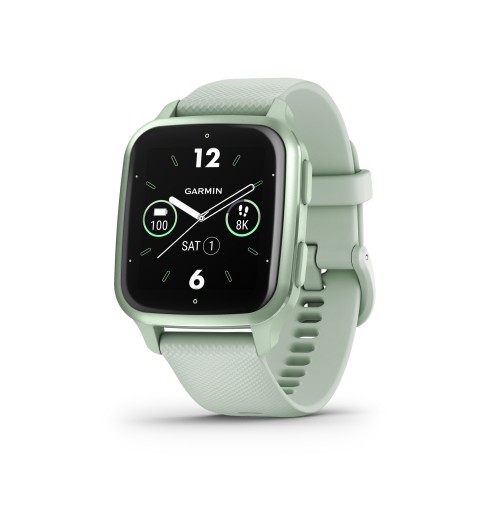 Garmin Venu Sq 2 3,56 cm (1.4") AMOLED Metálico, Color menta GPS (satélite)