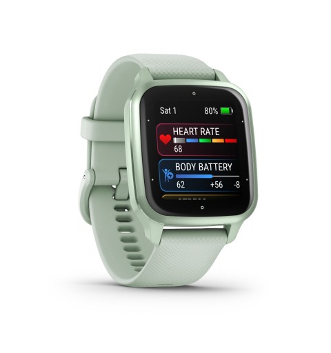 Garmin Venu Sq 2 3,56 cm (1.4") AMOLED Metálico, Color menta GPS (satélite)