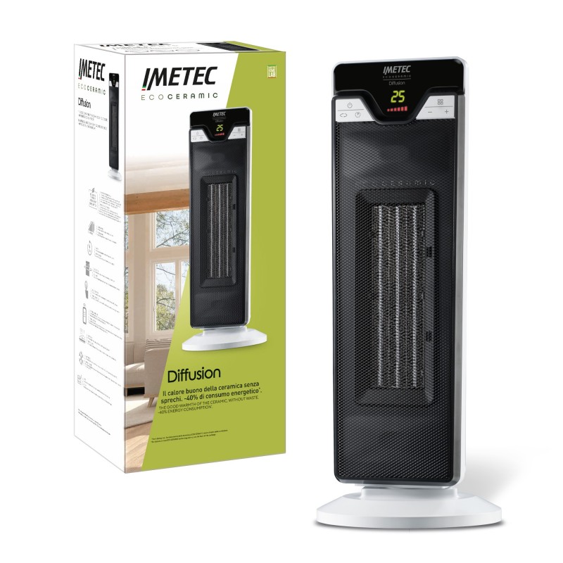 Imetec Diffusion Interior Negro, Blanco 2200 W Ventilador eléctrico