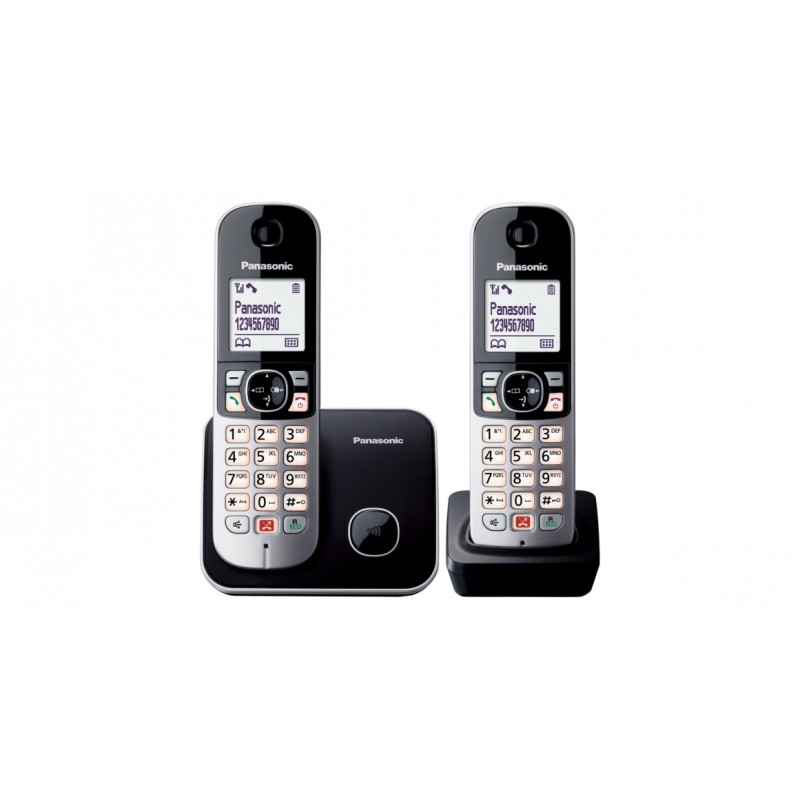 Panasonic KX-TG6852JTB téléphone Téléphone DECT Identification de l'appelant Noir, Gris