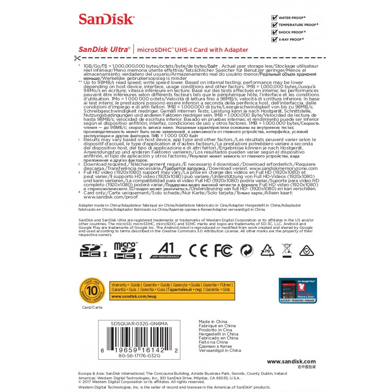 SanDisk Ultra 32 GB MicroSDHC UHS-I Clase 10