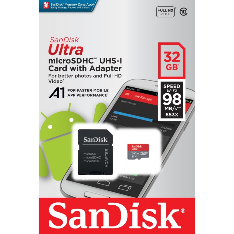 SanDisk Ultra 32 GB MicroSDHC UHS-I Clase 10