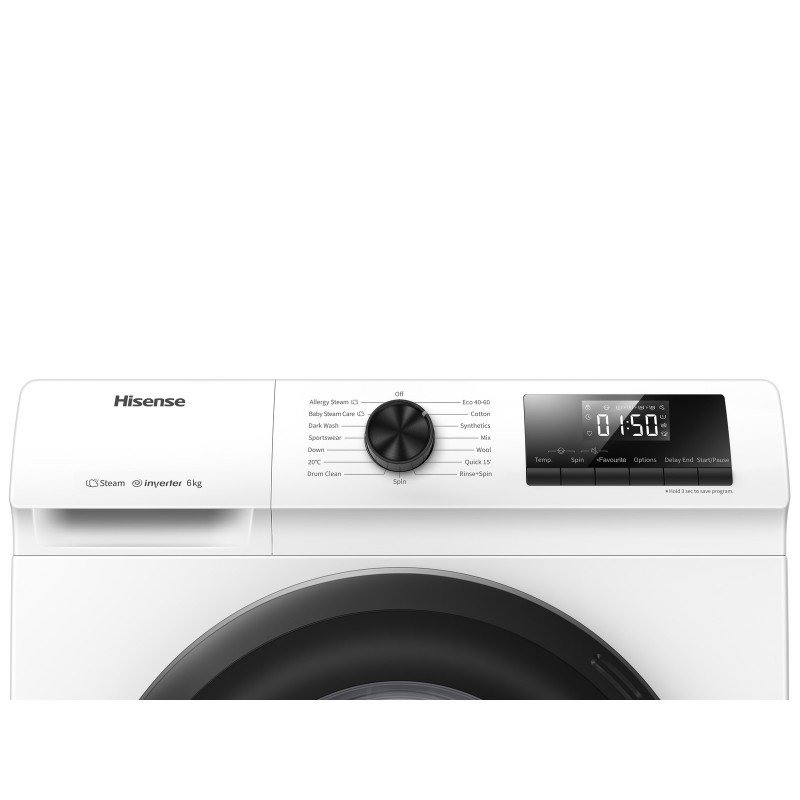 Hisense WFQP7012EVM machine à laver Charge avant 7 kg 1200 tr min C Blanc