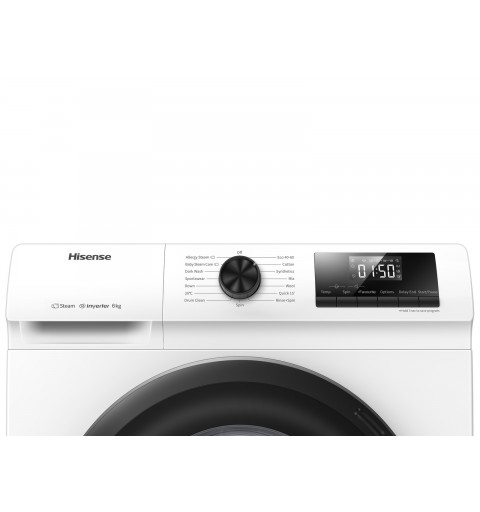 Hisense WFQP7012EVM machine à laver Charge avant 7 kg 1200 tr min C Blanc