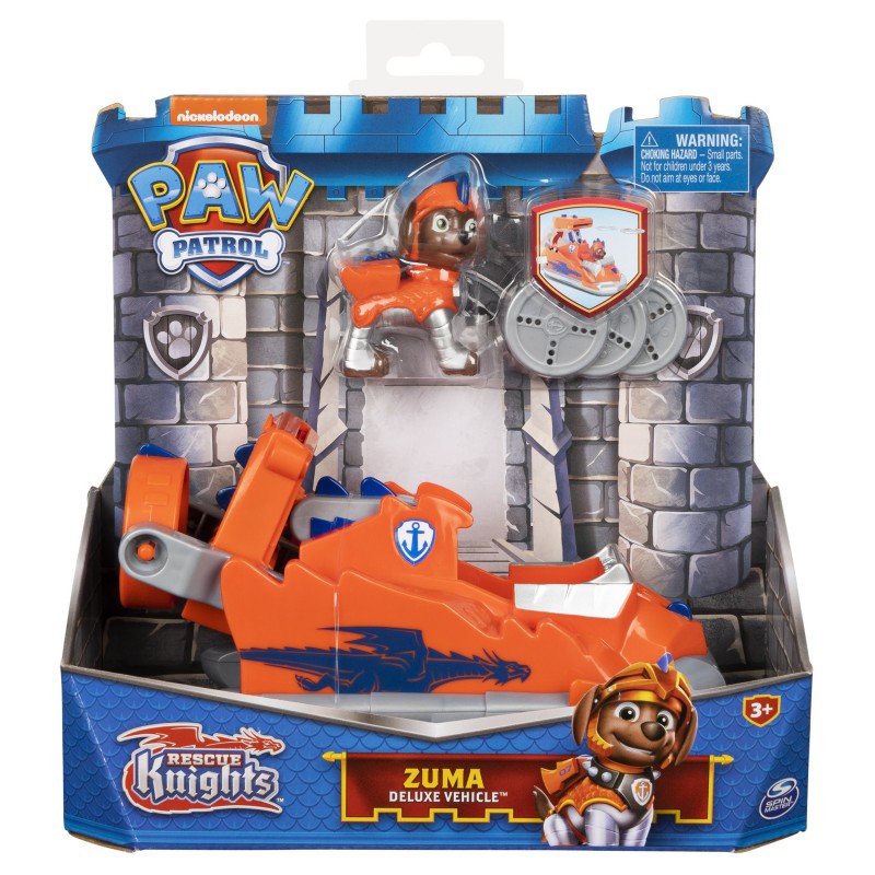 PAW Patrol PAT' PATROUILLE RESCUE KNIGHTS - VÉHICULE + FIGURINE CHEVALIER ZUMA - Rejoins Pat' Patrouille Mission Chevalier avec