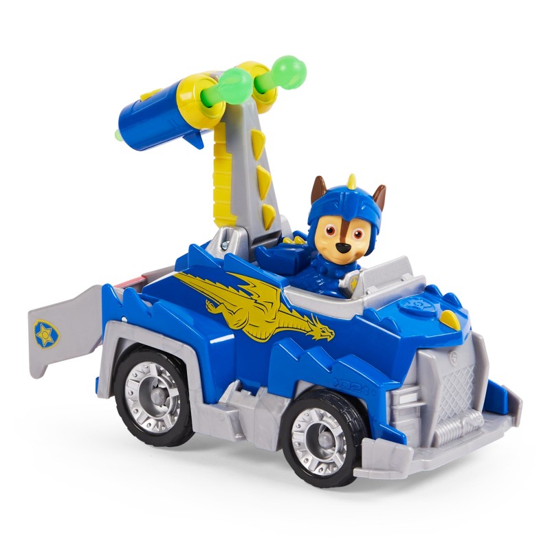 PAW Patrol Vehículo de juguete transformable de Chase de Rescue Knights con figura de acción coleccionable