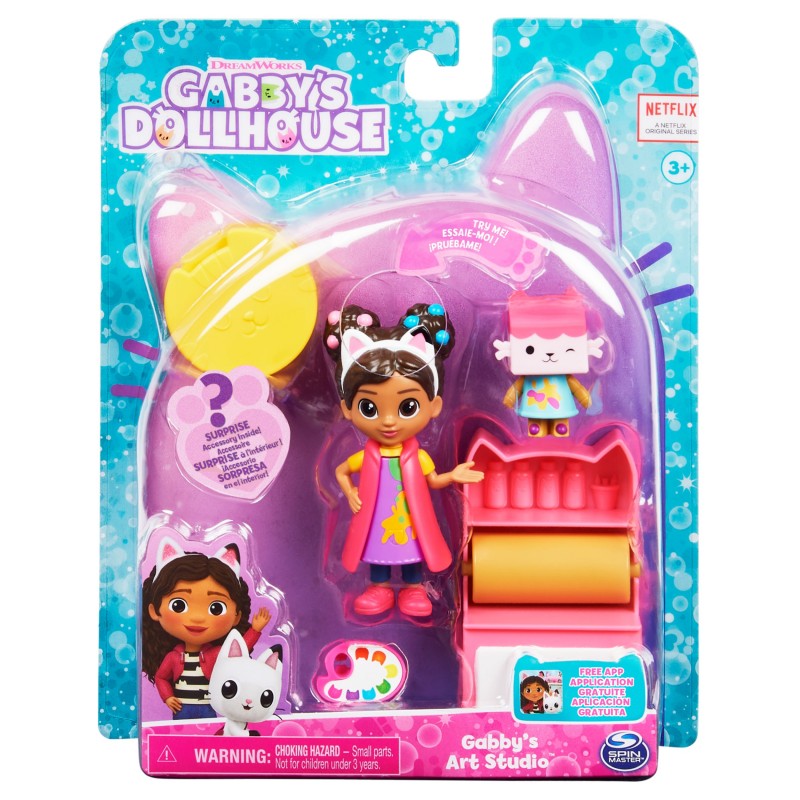 Gabby et la Maison Magique - Gabby's Dollhouse - 2 FIGURINES ET ACCESSOIRES  - Gabby, 1 Figurine Chat, Accessoires - Dessin Animé - Jouet Enfant 3 Ans