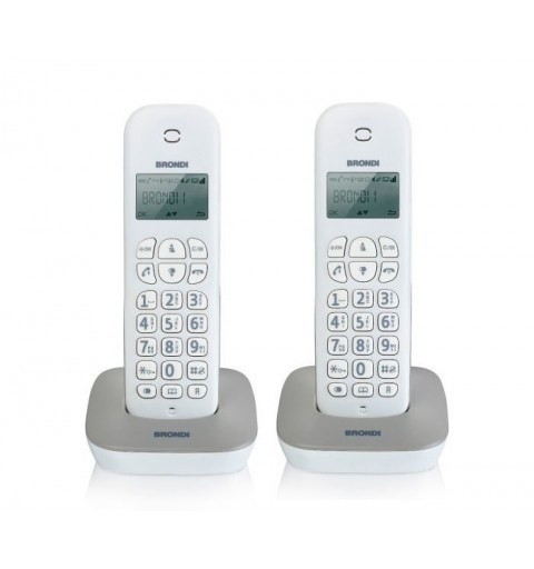 Brondi Gala Twin DECT telephone Caller ID Grey, White