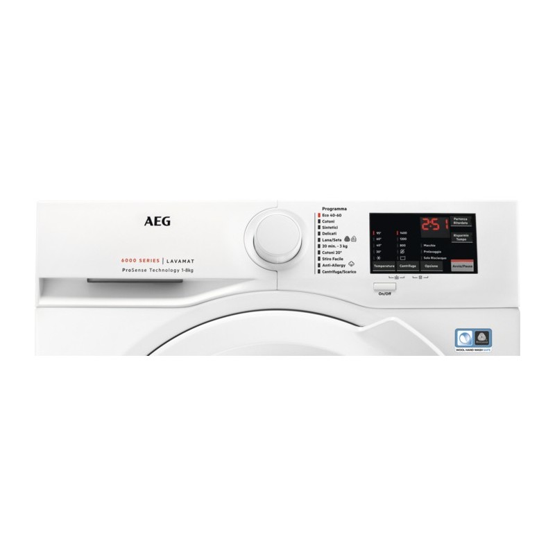 AEG L6FBI48W lavadora Carga frontal 8 kg 1351 RPM A Blanco