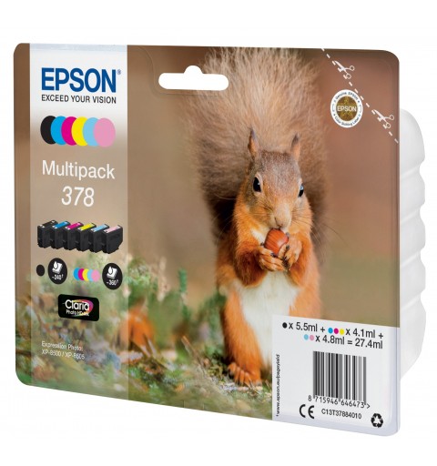 Epson Squirrel Multipack 6-colours 378 Claria Photo HD Ink