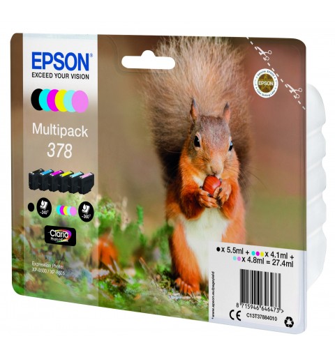 Epson Squirrel Multipack 6-colours 378 Claria Photo HD Ink