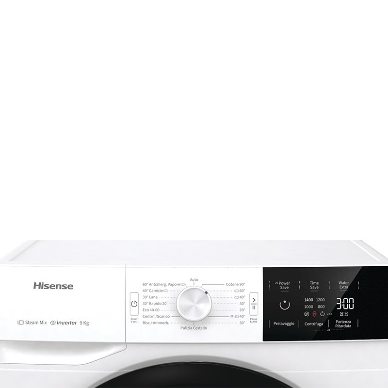 Hisense W90141GEVM Waschmaschine Frontlader 9 kg 1400 RPM B Schwarz, Weiß