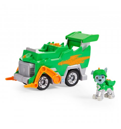 PAW Patrol Rescue Knights Rocky verwandelbares Spielzeugauto mit Actionfigur zum Sammeln