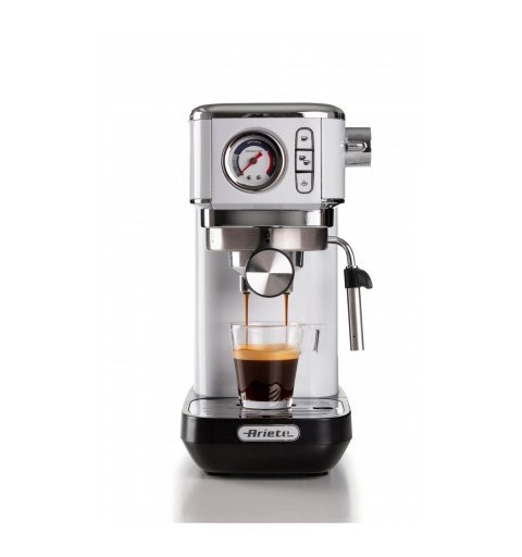 Ariete 1381 Macchina da caffè con manometro, compatibile con caffè in polvere e cialde ESE, 1300 W, Capacità 1,1 L, 15 bar di