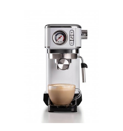 Ariete 1381 Macchina da caffè con manometro, compatibile con caffè in polvere e cialde ESE, 1300 W, Capacità 1,1 L, 15 bar di