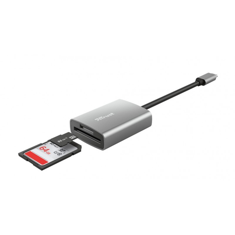 Trust 24136 card reader USB 3.2 Gen 1 (3.1 Gen 1) Type-C Aluminium