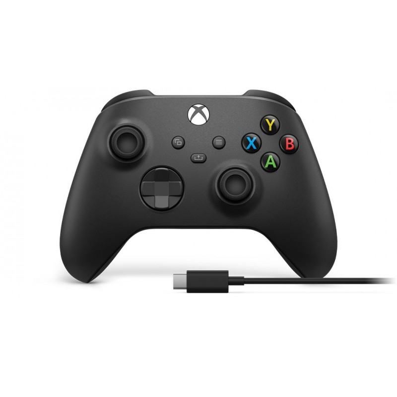 Microsoft Xbox Wireless Controller + USB-C Cable Schwarz Gamepad Analog Digital PC, Xbox One, Xbox One S, Xbox One X, Xbox