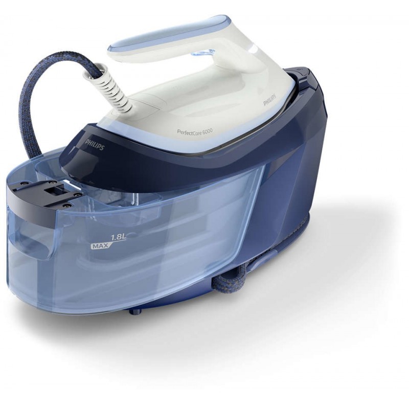 Philips 6000 series PerfectCare 2400 W 1,8 L Suela SteamGlide Plus Azul, Blanco