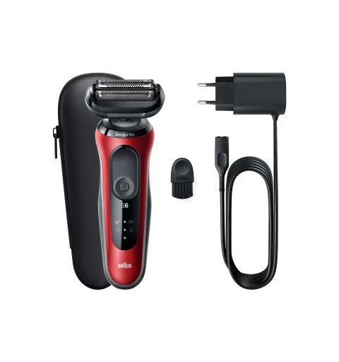 Braun Series 6 61-R1000s Rasoir à grille Noir, Rouge