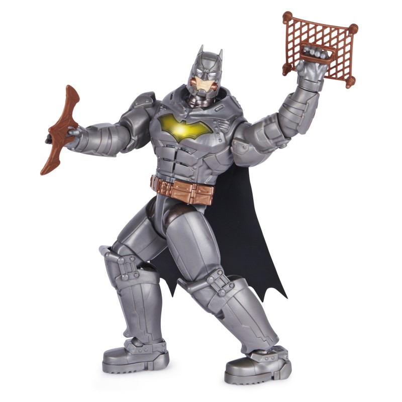 DC Comics , Battle Strike Batman, Figurine articulée Batman de 30 cm, 5 accessoires, plus de 20 effets sonores, jouets à