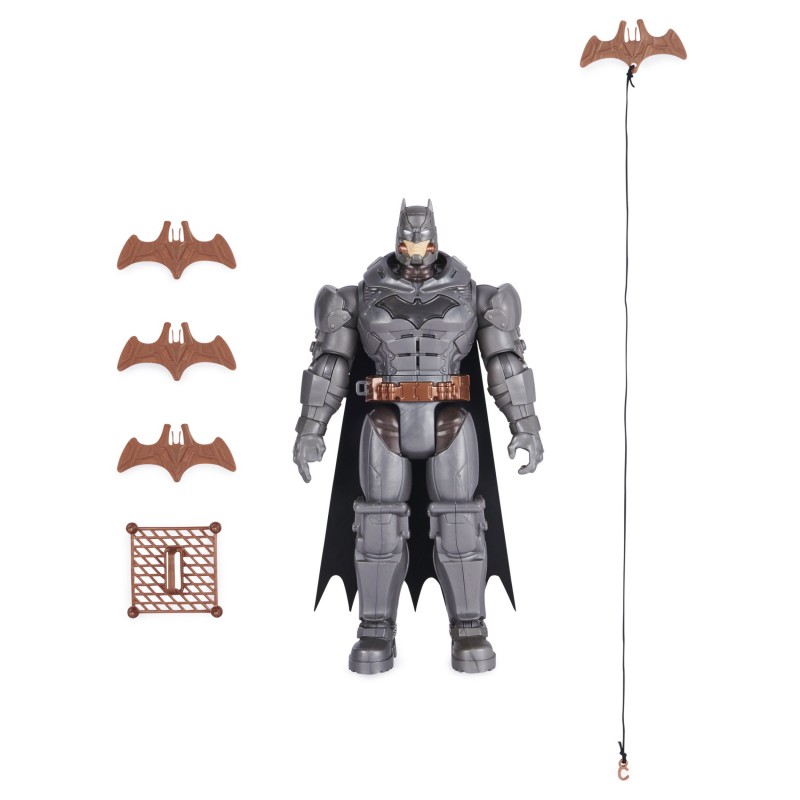 DC Comics , Battle Strike Batman, Figurine articulée Batman de 30 cm, 5 accessoires, plus de 20 effets sonores, jouets à