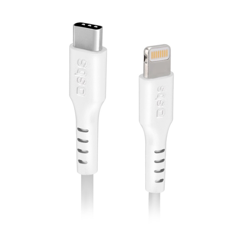 SBS TECABLELIGTC2W câble Lightning 2 m Blanc