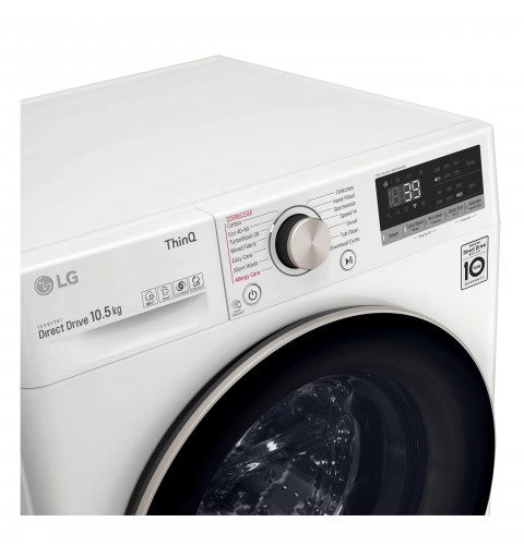 LG F6WV710SGA lavatrice Smart AI DD Libera Installazione Autodose Vapore TurboWash 360 10.5 kg Caricamento frontale A Oro Rosa