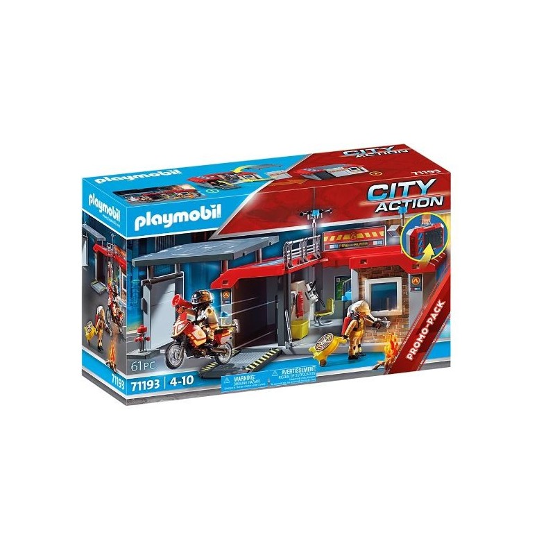 Playmobil City Action Caserne de pompiers transportable