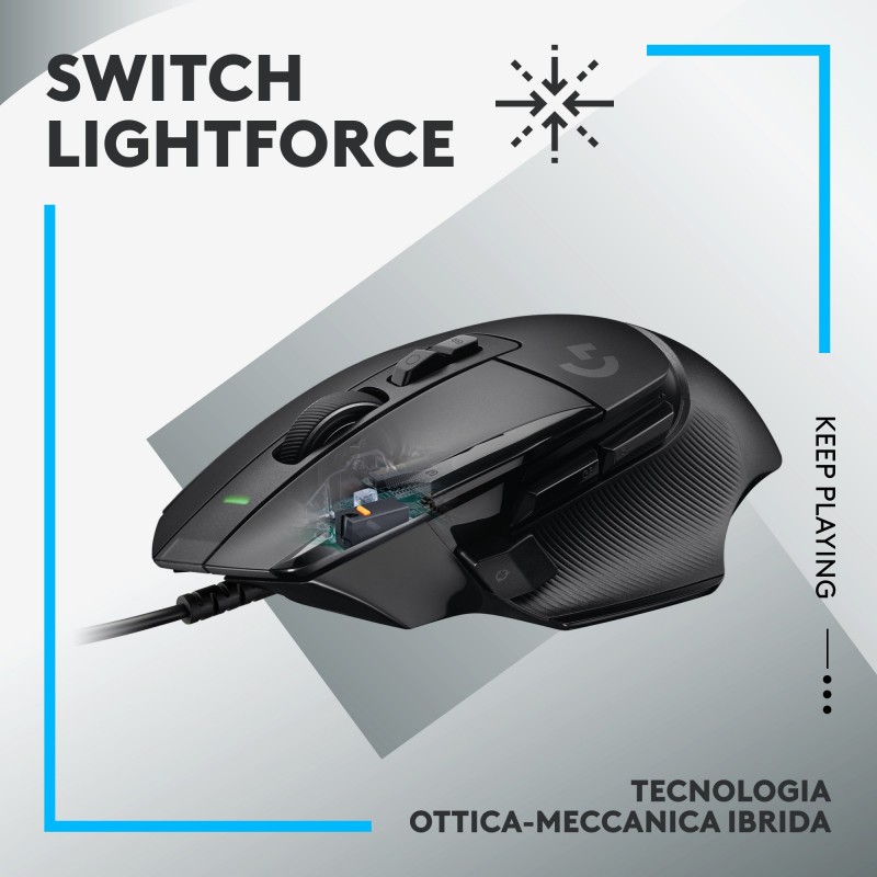 Logitech G G502 X ratón mano derecha USB tipo A Óptico 25600 DPI