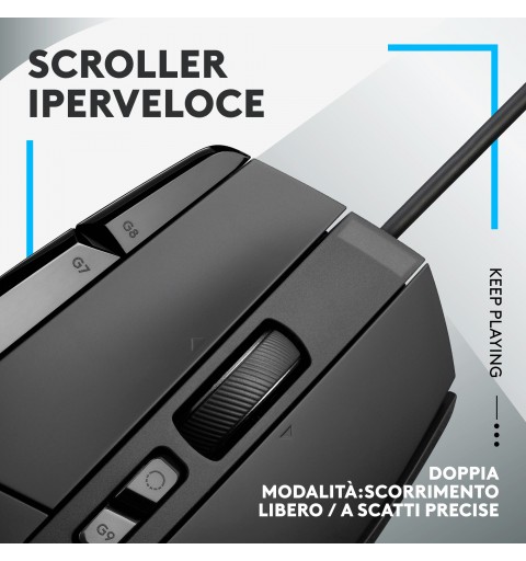 Logitech G G502 X mouse Mano destra USB tipo A Ottico 25600 DPI