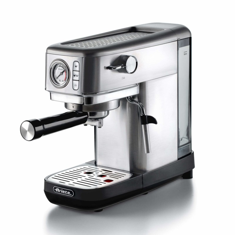 Ariete 1381 Macchina da caffè con manometro, compatibile con caffè in polvere e cialde ESE, 1300 W, Capacità 1,1 L, 15 bar di