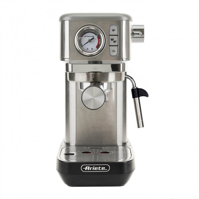 Ariete 1381 Macchina da caffè con manometro, compatibile con caffè in polvere e cialde ESE, 1300 W, Capacità 1,1 L, 15 bar di