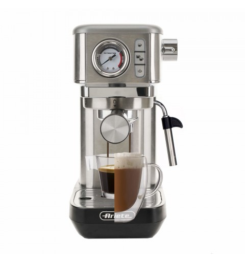 Ariete 1381 Macchina da caffè con manometro, compatibile con caffè in polvere e cialde ESE, 1300 W, Capacità 1,1 L, 15 bar di