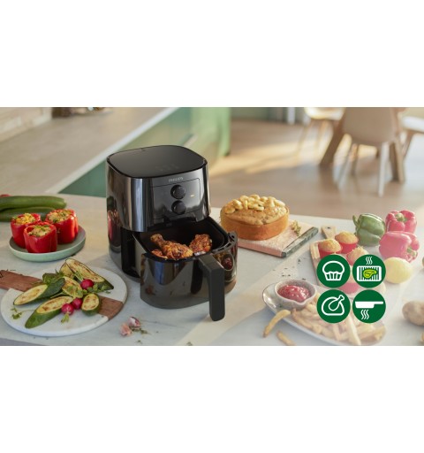 Philips Essential Airfryer, technologie Rapid Air, 0,8 kg, 4,1 l, noir