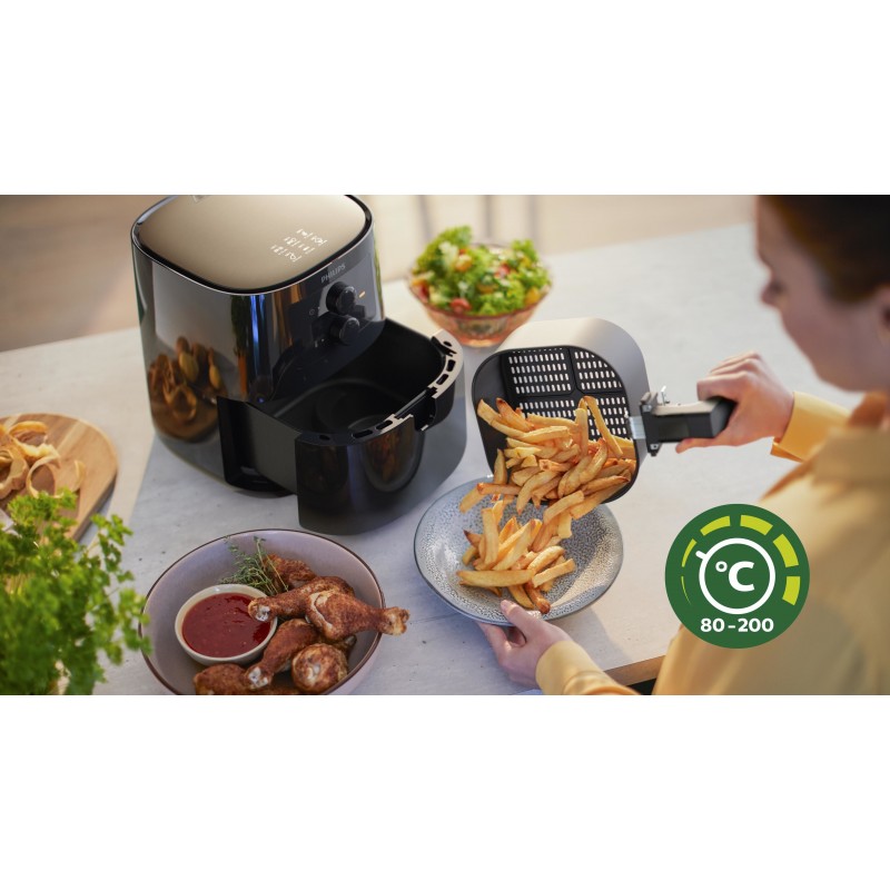 Philips Essential Airfryer, technologie Rapid Air, 0,8 kg, 4,1 l, noir