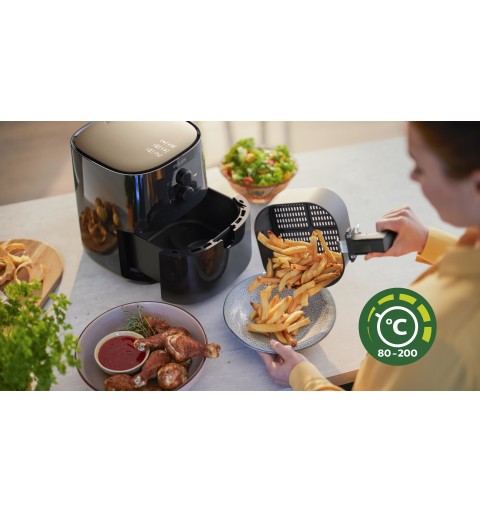 Philips Essential Airfryer, technologie Rapid Air, 0,8 kg, 4,1 l, noir