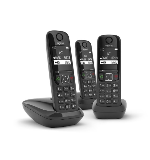 Gigaset AS690 Trio Teléfono DECT Identificador de llamadas Negro