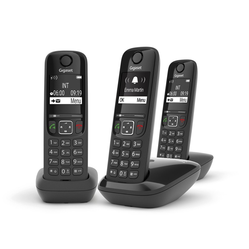 Gigaset AS690 Trio Teléfono DECT Identificador de llamadas Negro