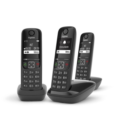 Gigaset AS690 Trio Teléfono DECT Identificador de llamadas Negro