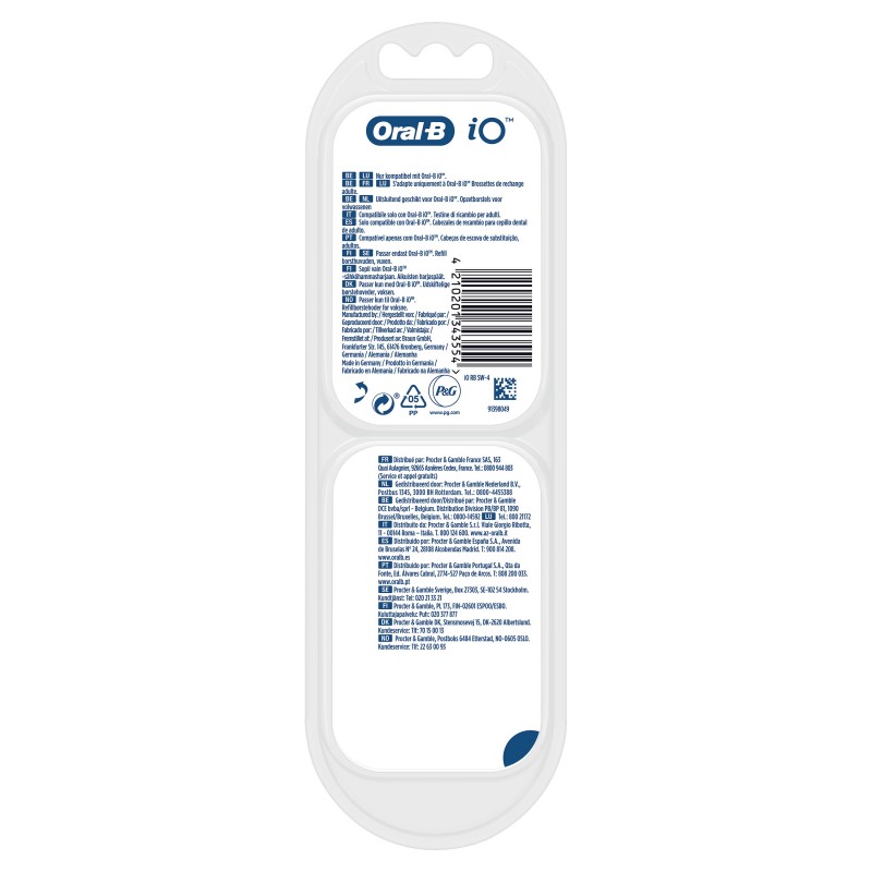 Oral-B iO Gentle Care 80346671 cepillo de cabello 4 pieza(s) Azul, Blanco